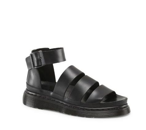 Dr. Marten's, Clarissa, $120, available at Dr. Marten's. Dr Martens Clarissa Sandal, Clarissa Sandals, Dr Martens Clarissa, Chunky Leather Sandals, Dr Martens Store, Fashion Sandals, Cool Boots, Sandal Fashion, Ankle Straps