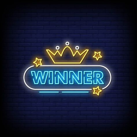 Winner neon signs style text | Premium Vector #Freepik #vector #vintage #border #light #retro Winner Graphic Image, Winner Graphic, Manifestations Board, Winner Wallpaper, How The Universe Works, Vintage Border, Jackpot Winners, White Instagram, Black And White Instagram