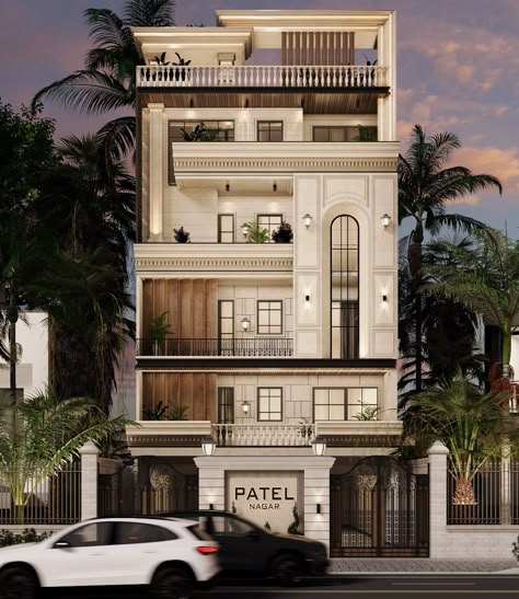 G 4 Building Elevation, G 4 Residential Building Elevation, Classical Residence Elevation, Hotel Building Elevation, G Plus 3 Building Elevation, Front Elevation Designs, Residential Building Design, Big Business, Front Elevation