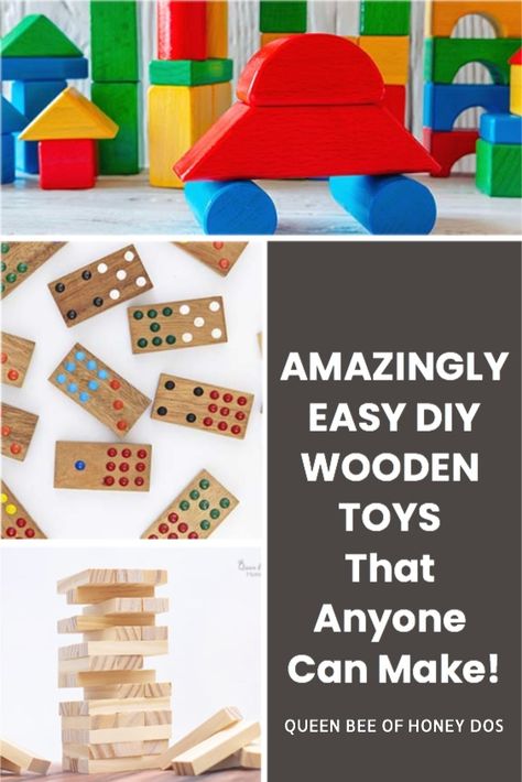 Timeless wooden toys that are amazingly easy to make! If you need a quick gift idea, check out these DIYs! #woodworking #DIY #toys #gifts Simple Wood Toys Diy, Wooden Toys For One Year Old, Wooden Toy Plans Free, Wood Childrens Toys, Diy Wooden Toys For Kids, Wood Toy Ideas, Diy Wooden Toys, Wood Toys Diy, Wood Kids Toys