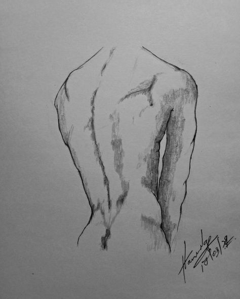 Man Body Sketch Drawing Reference, Male Body Sketch Back, Men's Body Drawing, Guy From The Back Drawing, Anatomy Sketch Male, Male Body Drawing Back, Sketches Of Men Bodies, Mens Back Drawing, Male Back Sketch