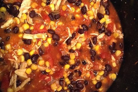 Slow Cooker Chicken Taco Soup Recipe - Allrecipes.com | Allrecipes by RaisinKane aka Patti - but this is even better combined with (mash-up)  Slow Cooker Tortilla Soup by Elena Southwestern Chicken Soup, Slow Cooker Chicken Taco Soup, Chicken Taco Soup Recipe, Ranch Packet, Southwestern Chicken, Slow Cooker Chicken Tacos, Chicken Tacos Crockpot, Creamy Chicken Enchiladas, Chile Peppers