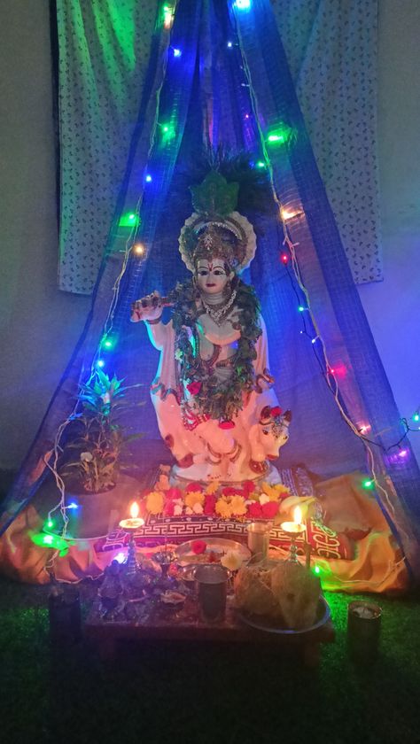 #janmashtami #lordkrishna #krishnashtami #peace #passion #love #art_d_amour #lordkrishna Krishnashtami Decoration, Decoration Ideas, Art