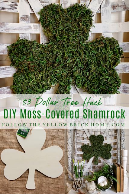 Easter Tree Diy, Sant Patrick, St Patricks Decorations, St. Patrick's Day Diy, Diy Moss, Fete Saint Patrick, Diy Tree Decor, March Themes, Yellow Brick Home