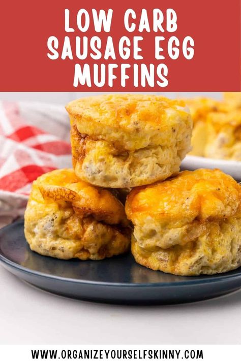 Sausage Egg Muffins Lite Breakfast, Sausage Egg Muffins, Sausage Mcmuffin, Sausage Muffins, Light Cooking, Egg Cups Breakfast, Ww Meals, High Protein Breakfast Recipes, Gf Breakfast