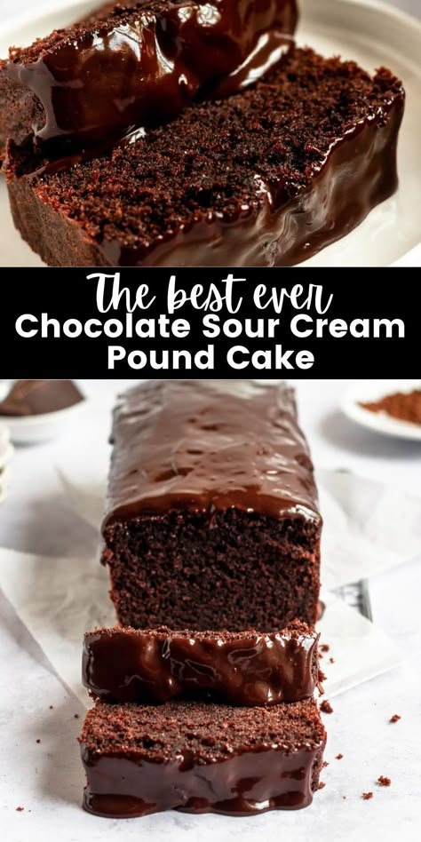 Chocolate Pound Cake Recipe Homemade, Chocolate Sour Cream Pound Cake Recipe, Chocolate Sour Cream Pound Cake, Sour Cream Pound Cake Recipe, Cream Pound Cake Recipe, Chocolate Pound Cake Recipe, Finger Desserts, Pound Cake Recipes Easy, Chocolate Pound Cake