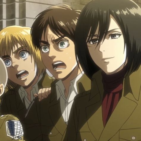 Mikasa Icon, Eren X Armin, Mikasa Armin, Mikasa Anime, Mikasa X Eren, Aot Eren, Attack On Titan Series, Aot Anime, Levi And Erwin