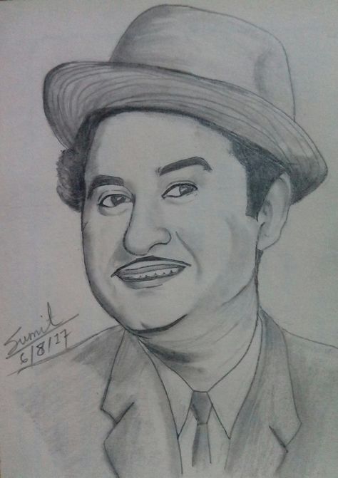 The Legendary Kishore Kumar #sketch by sumitpal Kishore Kumar Sketch, Singer Sketch, Kishor Kumar, Shading Drawing, Cardboard Crafts Diy, Kishore Kumar, Indian Art Gallery, Modern Art Paintings, Pencil Portrait