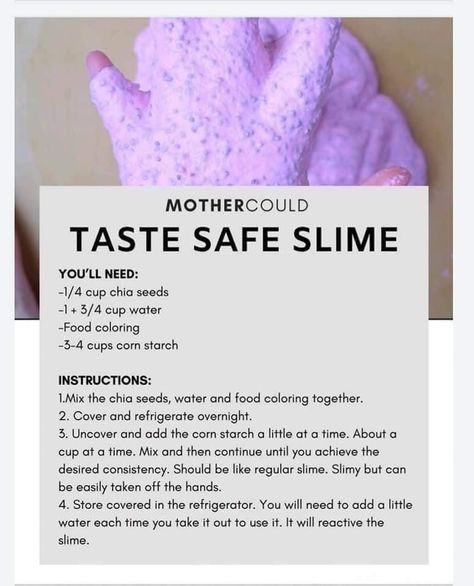 Chia Slime, Taste Safe Slime, Sensory Play Recipes, Waldorf Teaching, March Activities, Sensory Crafts, Sensory Activities Toddlers, Baby Play Activities, Toddler Sensory