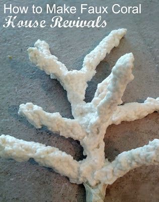 House Revivals: How to Make Faux Coral I saw a picture of a coral chandelier....... Beach Art Crafts, Coral Reef Craft, Coral House, Under The Sea Decorations, Coral Decor, Underwater Theme, Nautical Crafts, Sea Decor, Sea Crafts