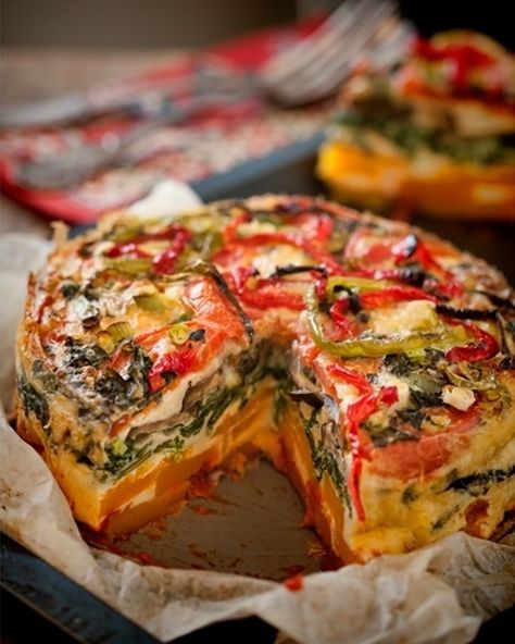 Layered Veggie Stack — HEALING FOODS Vegetarian Tart, Vegetable Ideas, Vegetarian Recepies, Cooking Vegetarian, Fall Dinners, Dinner Decor, Healing Foods, Baked Vegetables, Vegetarian Cooking