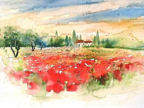 Living Room Art Painting, Beautiful Flower Drawings, Pastel Poster, Watercolor Pictures, Poppy Painting, Watercolor Paintings Easy, Watercolor Flowers Paintings, Poppy Field, Watercolor Inspiration