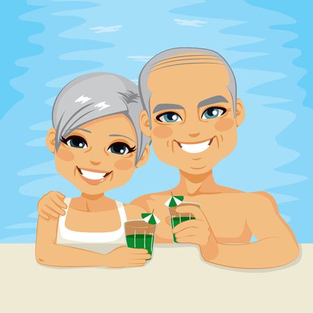 The Retirement Checklist: 8 Things To Do So You Can Enjoy Your Later Years Old Age Illustration, Old Age Love, Retirement Checklist, Relaxing Couple, Age Illustration, Green Cocktails, Couple Drinking, Retirement Advice, Retirement Living