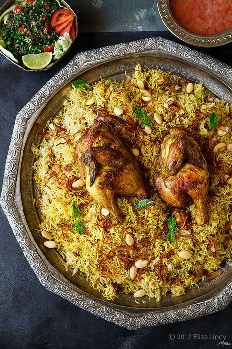 INGREDIENTS: Basmathi Rice- 4 cups Chicken with skin-1.2 kg Mandi spice mix- 1 tablespoon Turmeric- 1/2 teaspoon lemon- 1/2 Dry lemon- 1-2 Salt- to taste ghee|butter- 1 tablespo Kabsa Recipe Chicken, Kabsa Recipe, Middle Eastern Recipes Arabic Food, Yemeni Food, Middle East Food, Middle East Recipes, Eid Food, Eastern Cuisine, Biryani Recipe