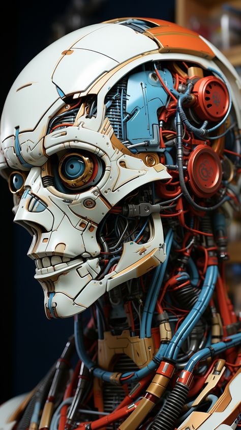 Futurism Art, Cyborgs Art, Robot Sculpture, Biomechanical Tattoo, Arte Alien, Art Photography Portrait, Arte Robot, Dope Cartoon Art, Digital Portrait Art