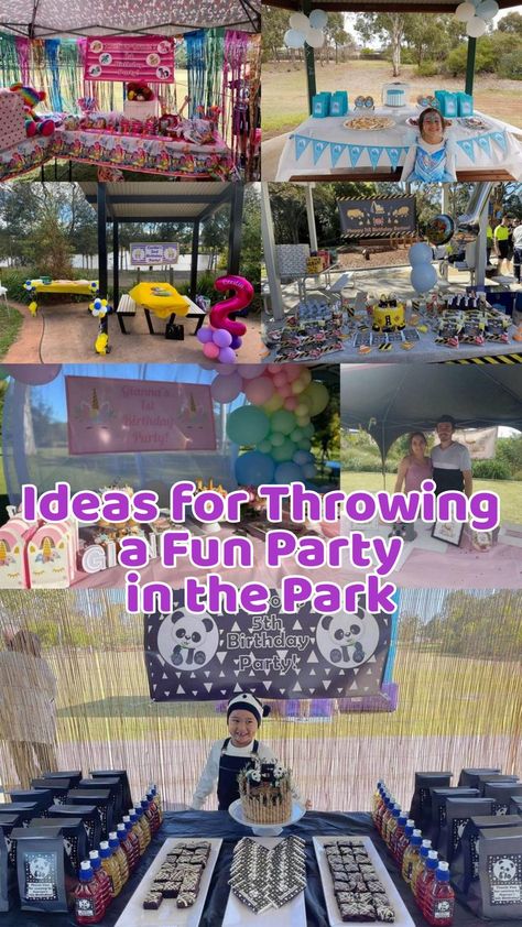 Party At A Park, Park Party Decorations, Kids Picnic Parties, Outdoor Kids Party, Outdoor Party Foods, 1st Birthday Foods, Kids Birthday Food, Party At The Park, Diy Kids Party