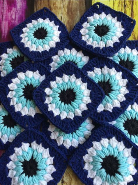 "This listing is a \"PDF PATTERN ONLY\" for the crochet solid granny square. The price is for the PDF pattern only, NOT the finished product! Solid granny square motif, this Pattern is for the motif only, it does not include how to make into a blanket or cushion. You can also make wonderful coasters. With this model, you can make many beautiful things such as blanket, scarf, bag, coaster. Language: English Crochet Terms: US Crochet Terms Evil Eye Crochet Pattern, Easy Solid Granny Square Crochet Pattern, Beginner Crochet Blanket Building Pattern Crochet Motif PDF Pattern" Weird Crochet Granny Square, Funky Granny Square Crochet, Evil Eye Granny Square Pattern Free, Crochet Evil Eye Pattern, Witchy Granny Square, Unique Granny Square Crochet Pattern, Crochet Evil Eye Granny Square, Evil Eye Crochet Pattern Free, Cool Granny Squares