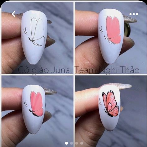 Baby Nail Art, Nail Video, Butterfly Nail Designs, Bow Nail Art, Minimal Nails Art, Nail Design Video, Rose Nail Art, Romantic Nails, Nail Drawing