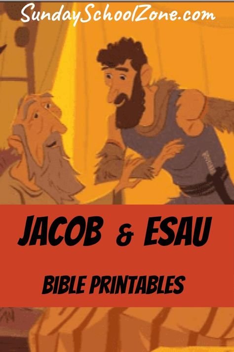 Jacob Tricks Isaac Craft, Jacob Bible Story, Jacob And Esau Craft Sunday School, Esau And Jacob Craft For Kids, Jacob And Esau Activities, Jacob And Esau Craft, Isaac Bible, Jacob Bible, Jacob And Esau