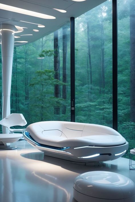 Explore an eco-friendly haven, where nature-inspired design harmonizes with the latest innovations. 🌿✨ #EcoLiving #FuturisticHomeTour Dreamscape Architecture, Luxury Furniture Sofa, Space Ship Concept Art, Futuristic Home, Luxury House Interior Design, Futuristic Interior, Cute Room Ideas, Apartment Living Room, Aesthetic Design