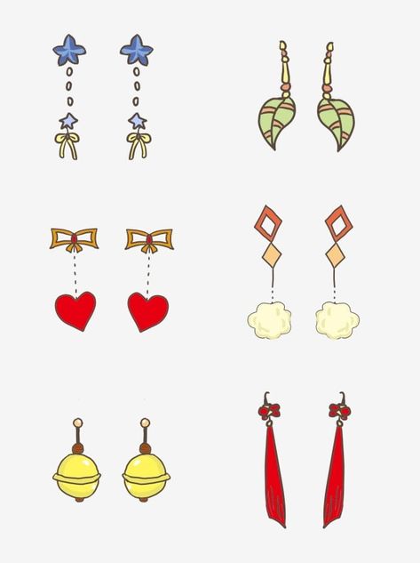 hand painted,lovely,cartoon,earring,meng,cute clipart,cartoon clipart,earrings clipart,simple clipart Earrings Cute Simple, Earing Drawing Reference, Earrings Drawing Reference, Earings Drawing Design, How To Draw Earrings, Anime Earrings Drawing, Cute Simple Earrings, Earrings Painting, Earrings Reference