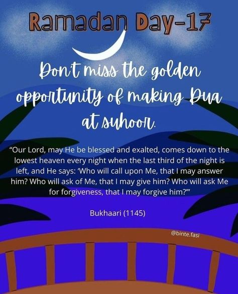 Ramadan day 17 Ramadan Day 17, 17 Ramadan, Ramadhan Planner, Ramadan 1, Ramadan Series, Ramadan Reminders, Ramadan Printables, Ramadan Month, Ramadhan Quotes