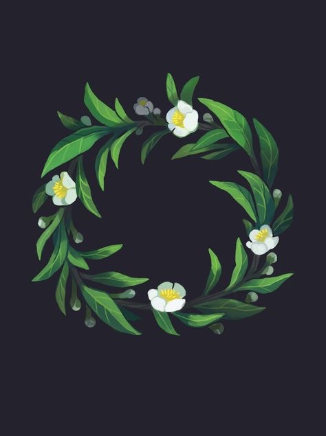 camellia sinensis wreath by Heather Penn Tropical Illustration, Pretty Artwork, Camellia Sinensis, Blur Photo, Wallpaper Iphone Christmas, Superhero Art, Artwork Design, Botanical Prints, Drawing Inspiration