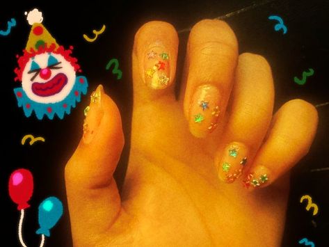 Clowncore Nails, Clown Core, August Nails, Nails