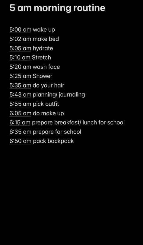 Morning Routine No Phone, Daily Routine Schedule 4am, 5:00 Am Morning Routine Aesthetic, 5am Club Morning Routine, 5am Productive Morning Routine, 4 Am Morning Routine Schedule, School Routine 5 Am, 5am Routine Aesthetic, 5 Am Routine List