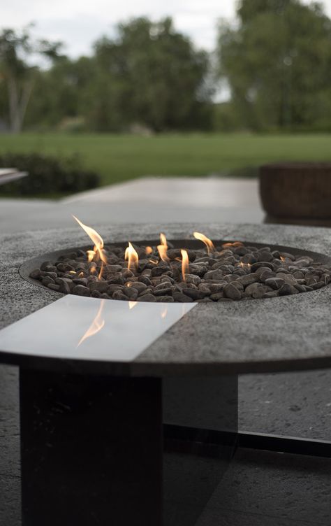 Volcanic Rock Architecture, Arch Designs, Metal Fire Pit, Farmhouse Architecture, Patio Inspiration, Volcanic Stone, Volcanic Rock, Fire Table, Roof Garden