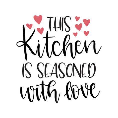 This_kitchen_is_seasoned_with_love Kitchen Quotes Decor, Funny Kitchen Sayings, Kitchen Sayings, Deur Sticker, Baking Quotes, Cooking Quotes, Kitchen Quotes, Kitchen Decor Wall Art, Kitchen Art Prints