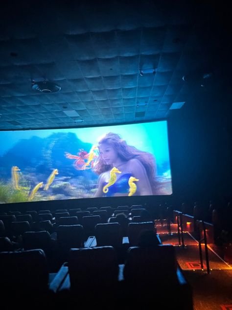 Amc Movie Theater Aesthetic, Amc Theaters, Amc Movie Theater, Theater Aesthetic, Movie Theater Aesthetic, Little Mermaid Live Action, Halle Bailey, Movie Theater, Little Mermaid