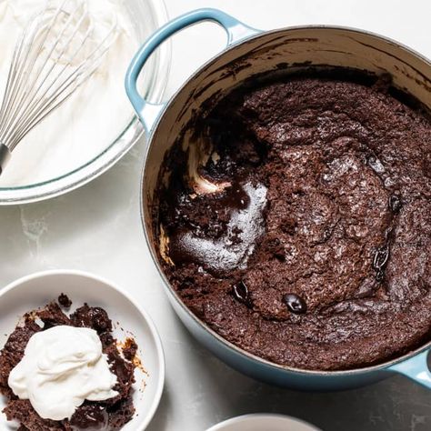 Chocolate Lava Cake for a Crowd | America's Test Kitchen Cake For A Crowd, Caramel Chocolate Bar, Cookie Toppings, Caramel Tart, Molten Lava Cakes, America's Test Kitchen Recipes, Chocolate Lava, Chocolate Lava Cake, Lava Cake