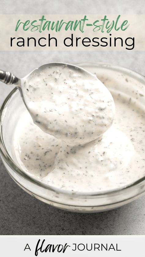 A small batch, restaurant ranch dressing recipe that is easy to make at home! It's a great ranch dressing or ranch dip. Restaurant Ranch Dressing Recipe, Restaurant Style Ranch Dressing, Restaurant Ranch, Ranch Dressing Recipe Homemade, Ranch Dressing Recipe, Salad Dressing Recipes Homemade, Homemade Ranch Dressing, Homemade Ranch, Homemade Salads