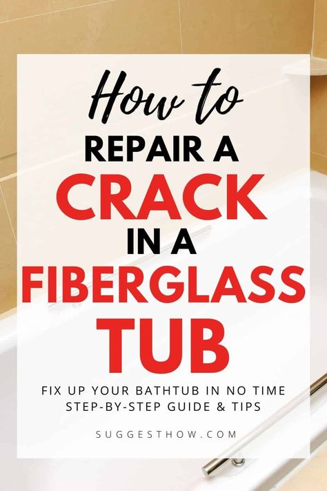 How to Fix Hairline Crack in Fiberglass Tub - 8 Step Guide Bathtub Inserts, Tub Insert, Remove Bathtub, Bathtub Repair, Shower Repair, Diy Bathtub, Shower Inserts, Fiberglass Shower, Acrylic Tub