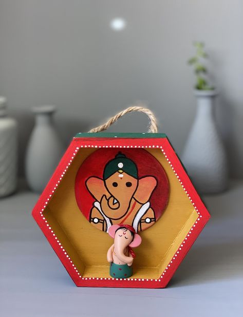 Buy Hindu God Clay Figure Ganesh hand Painted vinayaka hindu Mythology elephant God goodluck Gifts for New Beginnings ganesh Figure Online in India - Etsy Goddess Of Destruction, Business Crafts, Clay Ganesha, Elephant God, Mandala Art Therapy, Good Luck Gifts, Hindu Mythology, Clay Jewellery, Unique Display