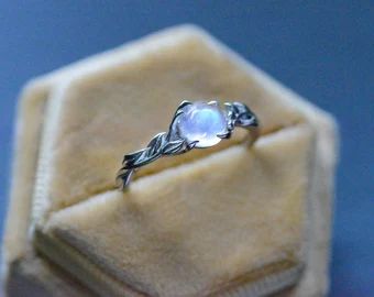 Ring Moonstone, Blue Moonstone, Anniversary Jewelry, Bohemian Rings, Wedding Band Sets, Healing Energy, Unique Ring, Ring Promise, Jewelry For Her