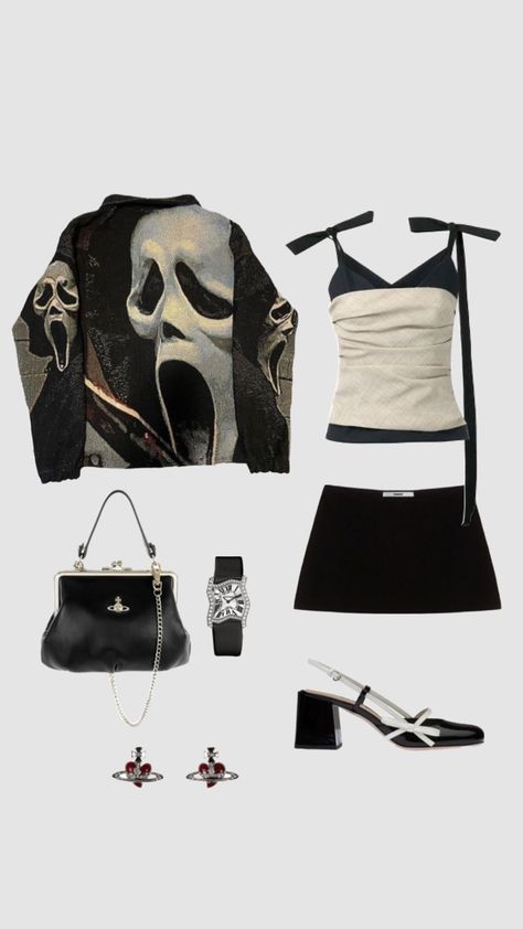 #altcoquette #outfitinspo #vintage #scream #alternative #fashion #fashioninspo Preppy Chic Outfits, Outfit Layout, Fashion Vocabulary, Girly Outfits, Kpop Outfits, Lookbook Outfits, Alternative Fashion, Luxury Outfits, Concert Outfit