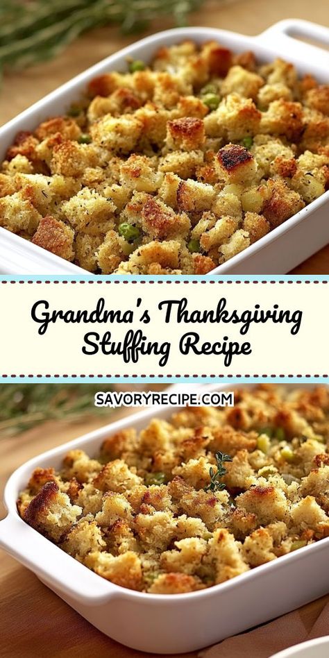 Ready to elevate your Thanksgiving dinner with a stuffing that warms the heart? Grandma’s Thanksgiving Stuffing Recipe is packed with flavor and wholesome ingredients, ensuring a perfect complement to your turkey. Don’t forget to save this timeless recipe for your upcoming holiday celebrations! Stuffing Recipes Thanksgiving, Thanksgiving Stuffing Recipe, Classic Stuffing, Savory Recipe, Stuffing Recipes For Thanksgiving, Stuffing Ingredients, Classic Thanksgiving, Turkey Stuffing, Stuffing Casserole