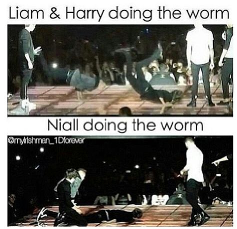 That awkward moment when he's still better than me at the worm.                                                                                                                                                                                 More 1d Funny, Also Me, Liam James, Funny Work, One Direction Humor, One Direction Memes, One Direction Pictures, James Horan, I Love One Direction