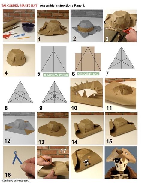 Pirate Hat Sewing Pattern, Pirates Hat Diy, Pirate Hat Tutorial, Pirate Hat Diy Paper, Cardboard Pirate Hat, How To Make A Pirate Hat, Pirate Props Diy, Pirate Hat Diy, Pirate Hat Pattern