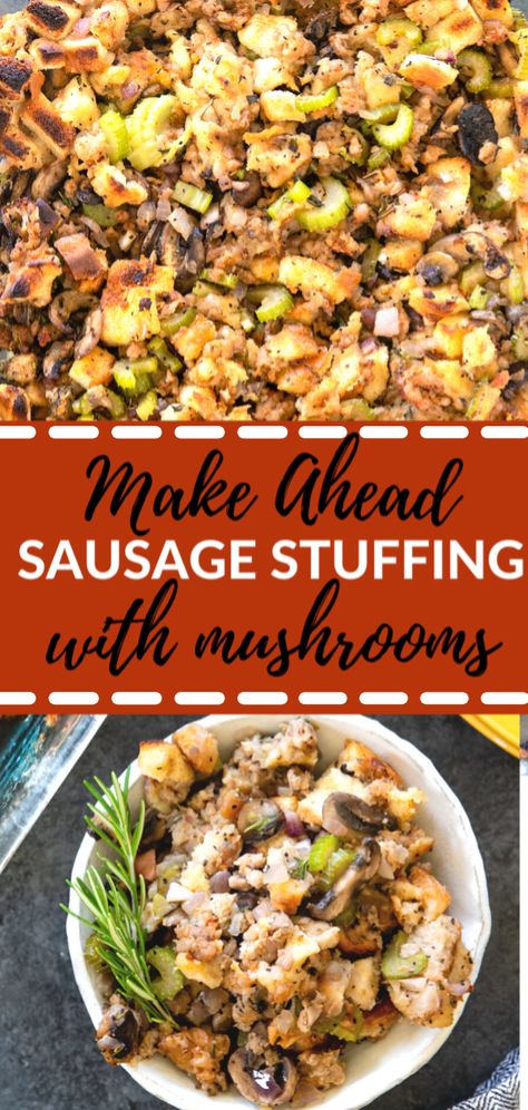 Easy Sausage Stuffing, Stuff A Turkey, Thanksgiving Sausage, Italian Sausage Stuffing, Classic Stuffing Recipe, Easy Stuffing Recipe, Stuffing Thanksgiving, Sausage Stuffing Recipe, Sausage Stuffed Mushrooms