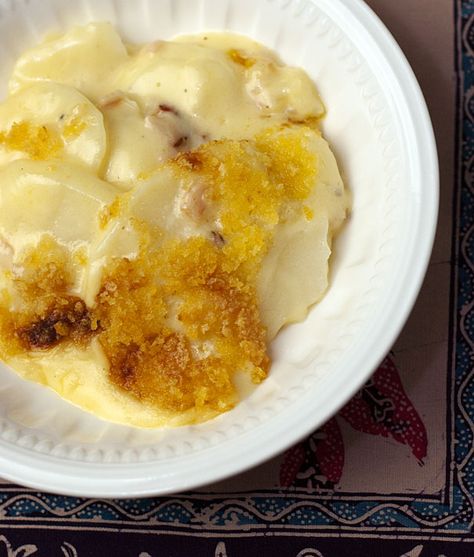 scalloped potatoes with cheese Scalloped Potatoes With Cheese, Creamy Au Gratin Potatoes, No Crumbs Left, Potatoes With Cheese, Cheese Scalloped Potatoes, Scalloped Potatoes Recipe, Au Gratin Potatoes, Gratin Potatoes, Scalloped Potato Recipes