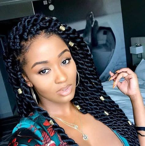 Thick Cornrows, Havana Twist Hairstyles, Afro Hair Girl, Twists Hairstyles, Hairstyles Trending, Braids Pictures, Senegalese Twists, Blonde Box Braids, Havana Twist