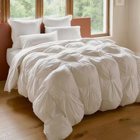 Double Stitch Cotton Comforter King Size, Ultra-Soft Duvet Insert, Luxury Thick Fluffy Bed Comforter, All Season Pinch Pleated Comforter, Cream, King (106"x96") Fluffy Bed, Fluffy Comforter, Bed Comforter, Fluffy Bedding, Bed Comforter Sets, Double Stitch, Bedding Essentials, Cotton Comforters, King Comforter