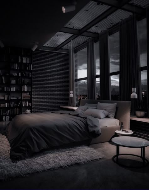 Black Bedroom Design, Black Bedroom Decor, Dream House Rooms, Dark Interiors, Room Design Bedroom, Luxury Homes Dream Houses, Dream House Interior, Room Inspiration Bedroom, Bedroom Aesthetic