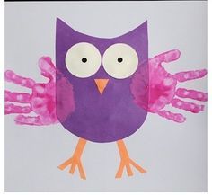 Owl Crafts Preschool, 1st Grade Crafts, Animal Crafts Preschool, Owl Craft, Owl Classroom, Preschool Crafts Fall, Owl Kids, Teacher Craft, Handprint Craft