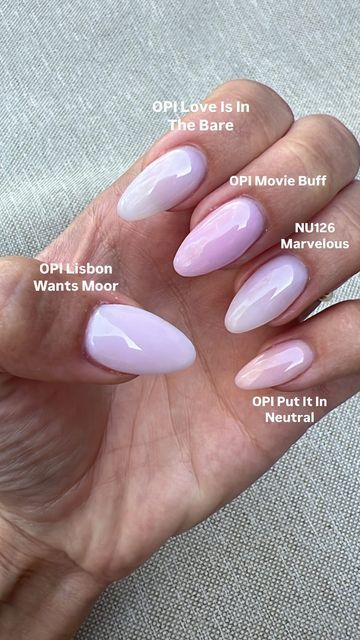 Neutral Gel Nail Colors Opi, Opi I'm Not Really A Waitress, Funny Bunny Opi With Chrome, Gender Reveal Nails Neutral, Opi Charge It To Their Room, Opi Funny Bunny Chrome, Lisbon Wants Moor Opi Gel, Opi Lets Be Friends Gel Nails, Opi Love Is In The Bare Gel Nail Polish