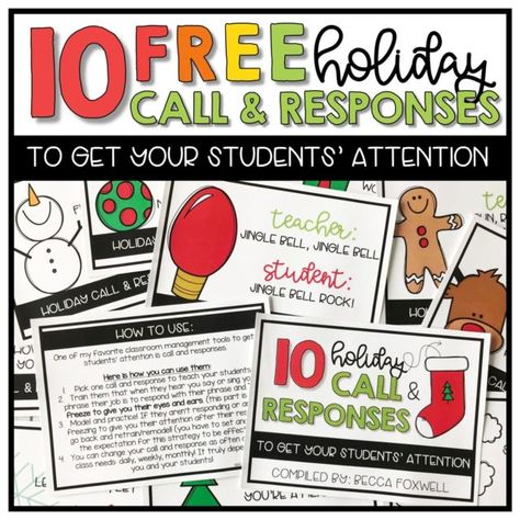 Call And Response Classroom, December Read Alouds, First Grade Christmas, Crayon Book, Back To School Books, Classroom Management Tool, Math Crafts, Classroom Behavior Management, Merry Christmas Ya Filthy Animal