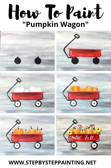 Step By Step Painting Thanksgiving, Easy Acrylic Painting Ideas Step By Step Fall, Thanksgiving Paintings On Canvas Easy Step By Step, Pumpkin Painting Step By Step, Easy Fall Window Painting, Pumpkin Patch Painting Easy, How To Paint Pumpkins On Canvas, Fall Painting Tutorial Step By Step, Beginner Fall Painting Ideas